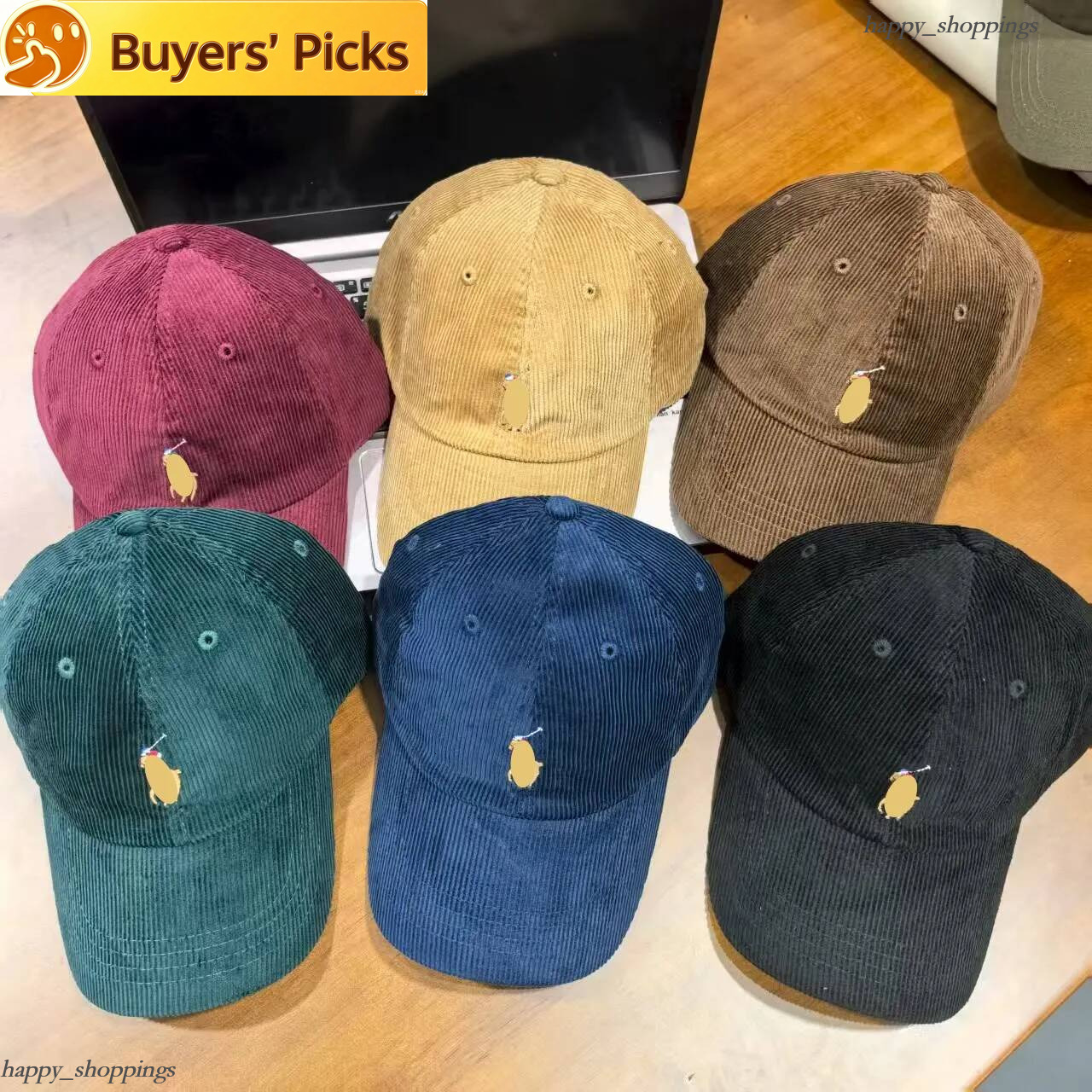 Unisex Corduroy Designer Baseball Cap with Embroidery Adjustable Hat for Men and Women