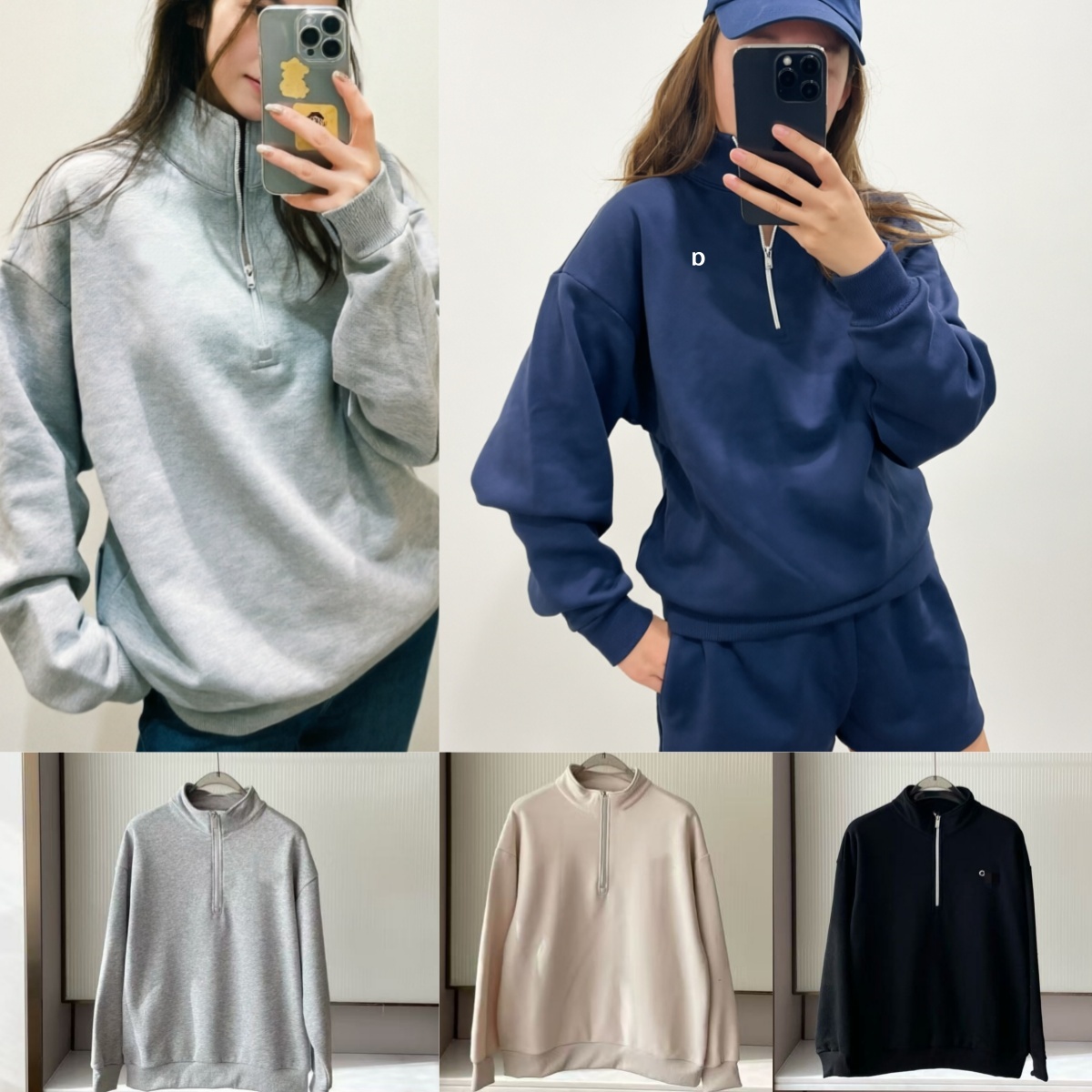 2757AO unisexe 3D argent col rond demi-zip quart de fermeture éclair vêtements de sport haut facile à ajuster à manches longues pull hommes haut
