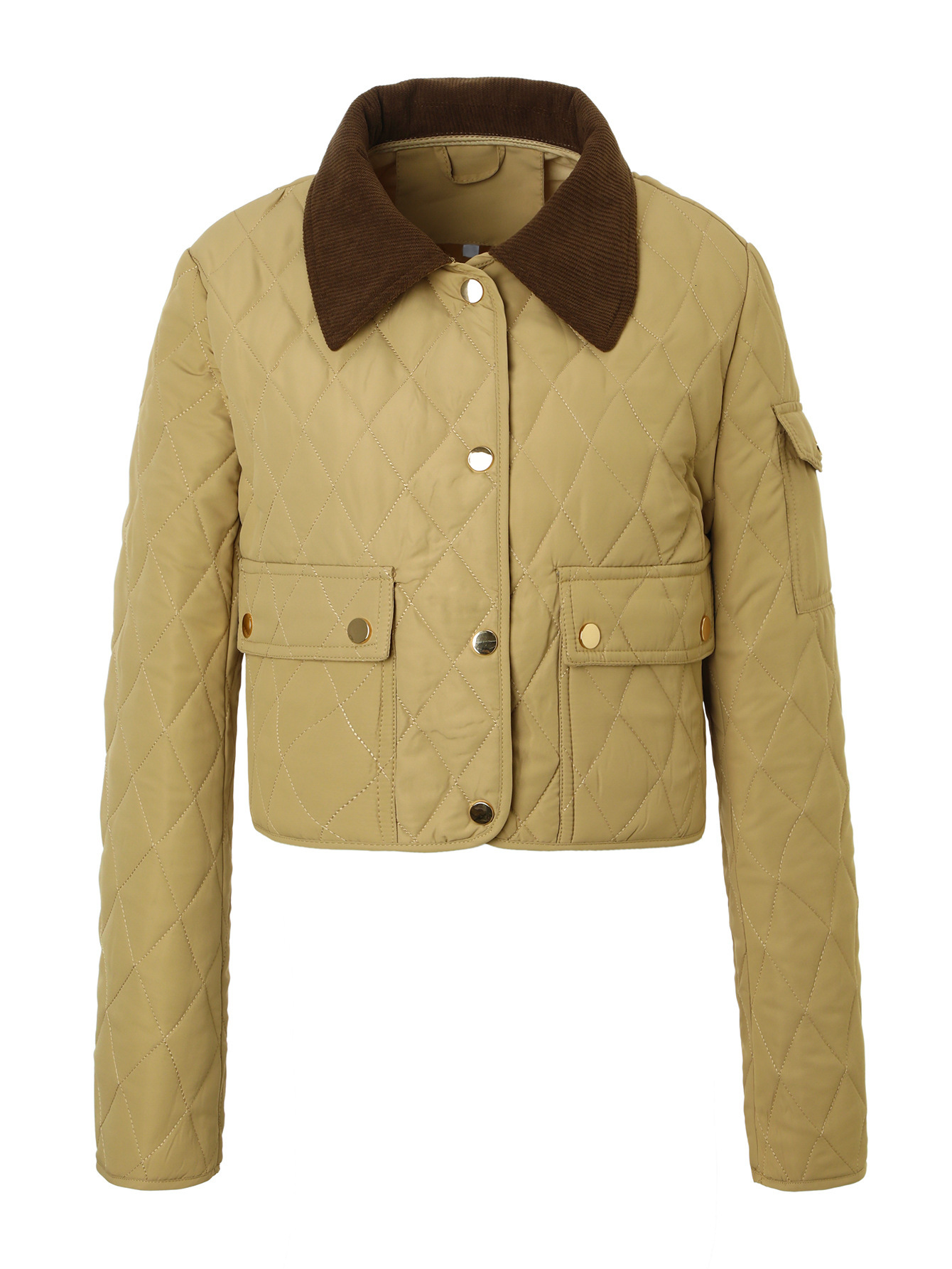 Veste courte de créateur de mode pour femmes, minimalisme, boutons à revers, manteaux en coton coloré pour femmes avec de grandes poches sur les