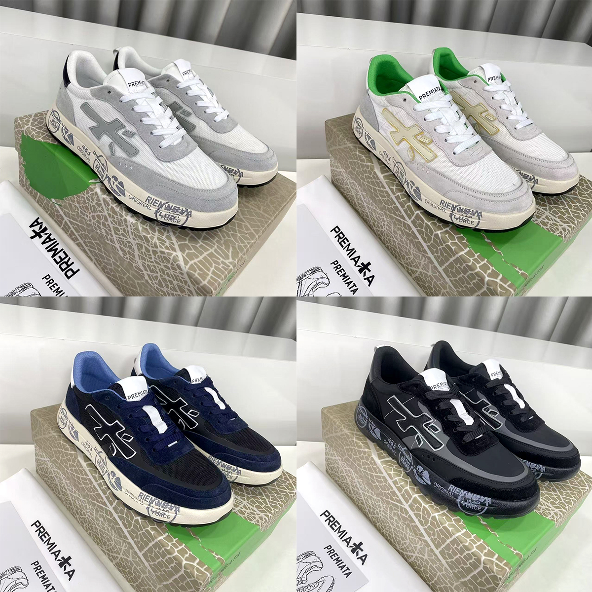 Premiata Men's gym Sneakers Outdoor soft soled casual shoes 33 colors golf Summer run luxury basketball loafers Designer Suede dress Breathable