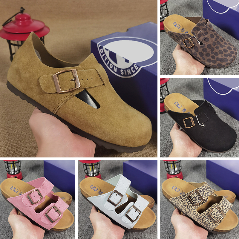 Designer Shoes Fur Slides London Shearling Slippers Borken Women Boston Clog stock Men Arizona Soft Footbed Suede Slides Casual Sandals Plush EUR