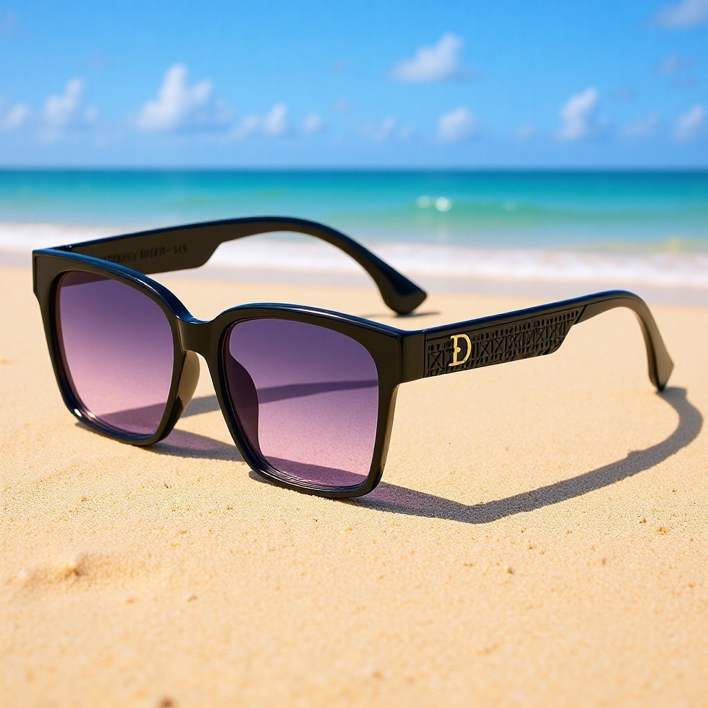 Designer Luxury Brand&# 039 Sunglasses New Cross-border Retro Square Large-frame Sunglasses European And American Ins-style Fashion Trend Light Luxu