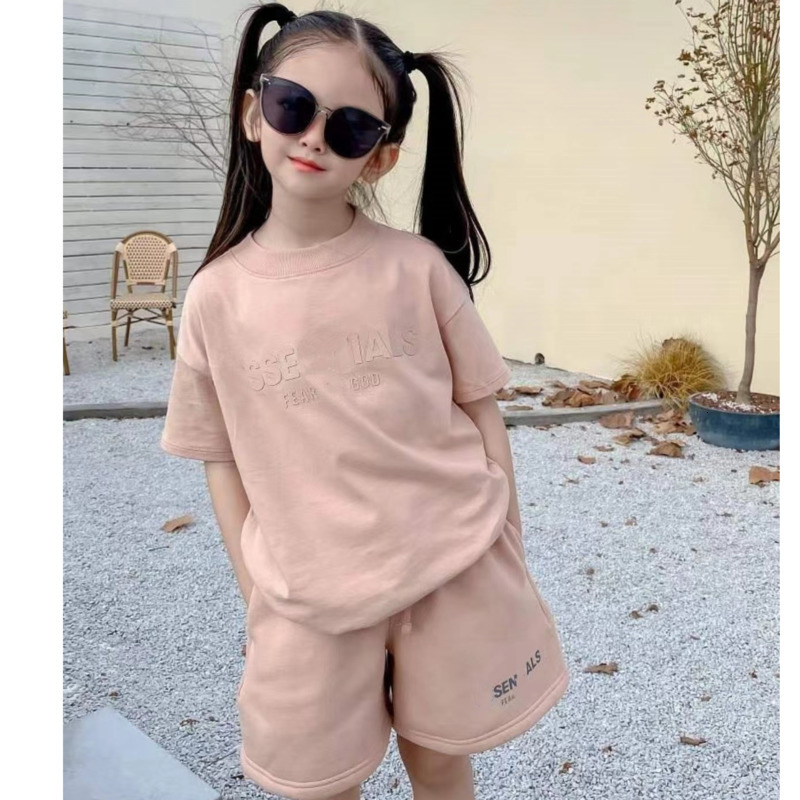 Summer Kids Sets Designer Clothes Tracksuit For Boys Girls Short Sleeve T-shirt And Loose Shorts 2Pcs Jogging Suit Childrens Swetsuit