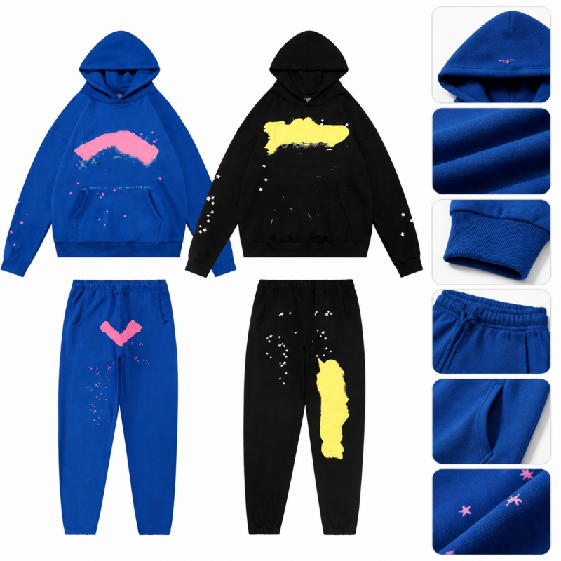 Designer hoodies men Long Sleeve hoodies designer men letter spider web pattern printing Casual shorts for women Loose Fit Elastic waist pants outdo