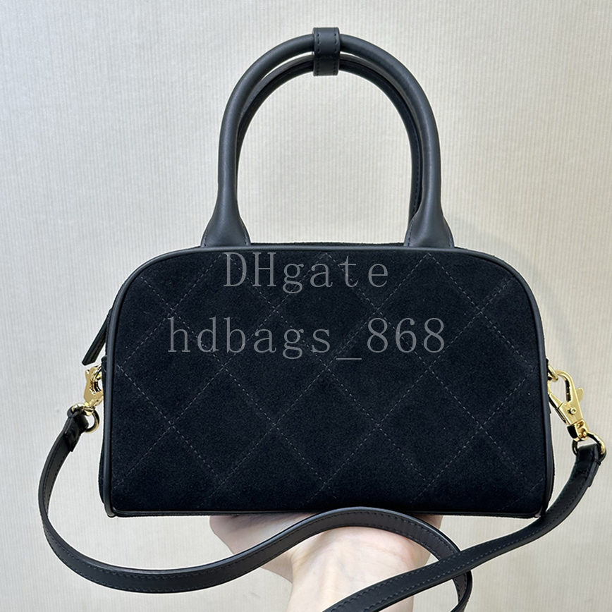 Master quality Vintage Mini Designer Handbag bowling bag Luxury Suede Calfskin Shoulder bag 21cm With box X012