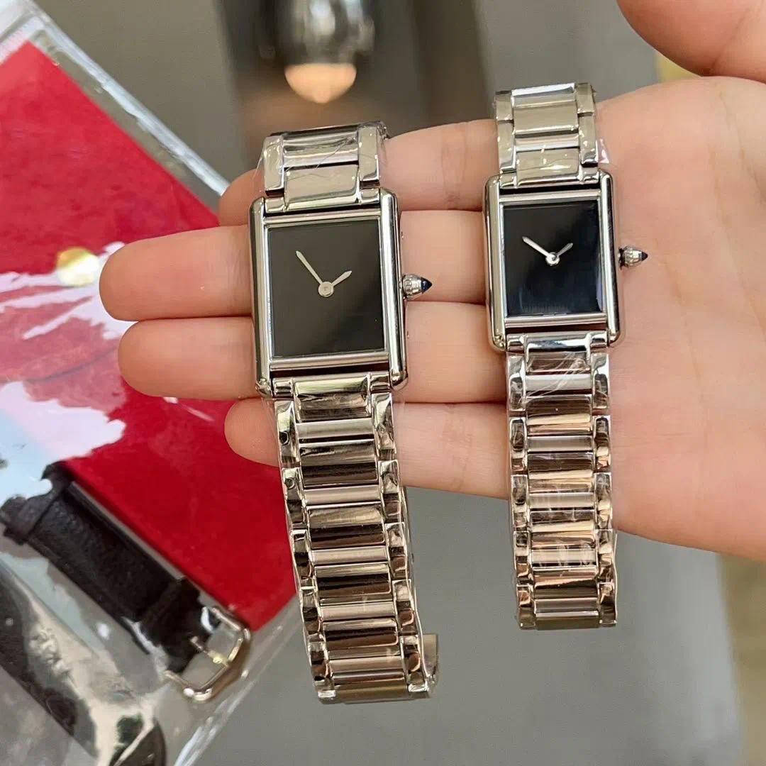 Montre habillée carrée pour femmes, mouvement à Quartz, argent, or, boîtier en acier inoxydable, fermoir original, Montre De Luxe décontractée