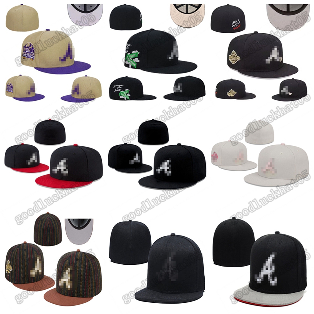 Wholesale Braveses- A letter Baseball caps brand new fashion summer style men women hiphop Casquette Full Closed Fitted Hats