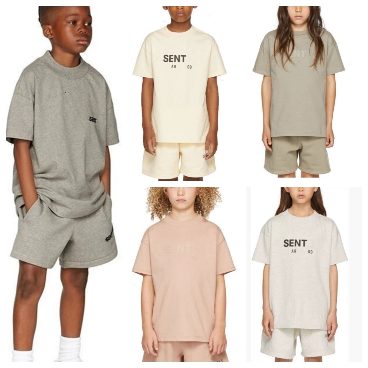 Enfants Designer Vêtements Survêtement Été Pur Coton Sweatsuit Deux Pièces Ensemble À Manches Courtes O-cou T-shirts Shorts Ensembles De Vêtement