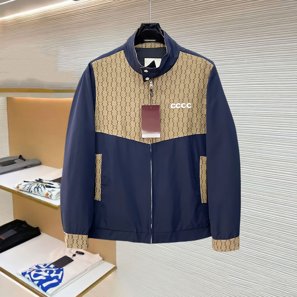 Designer men's jacket Fashion Coat Men's Jackets High Quality Jacket Splicing Zipper Small jacquard Letter Thin Casual Stylist Men's