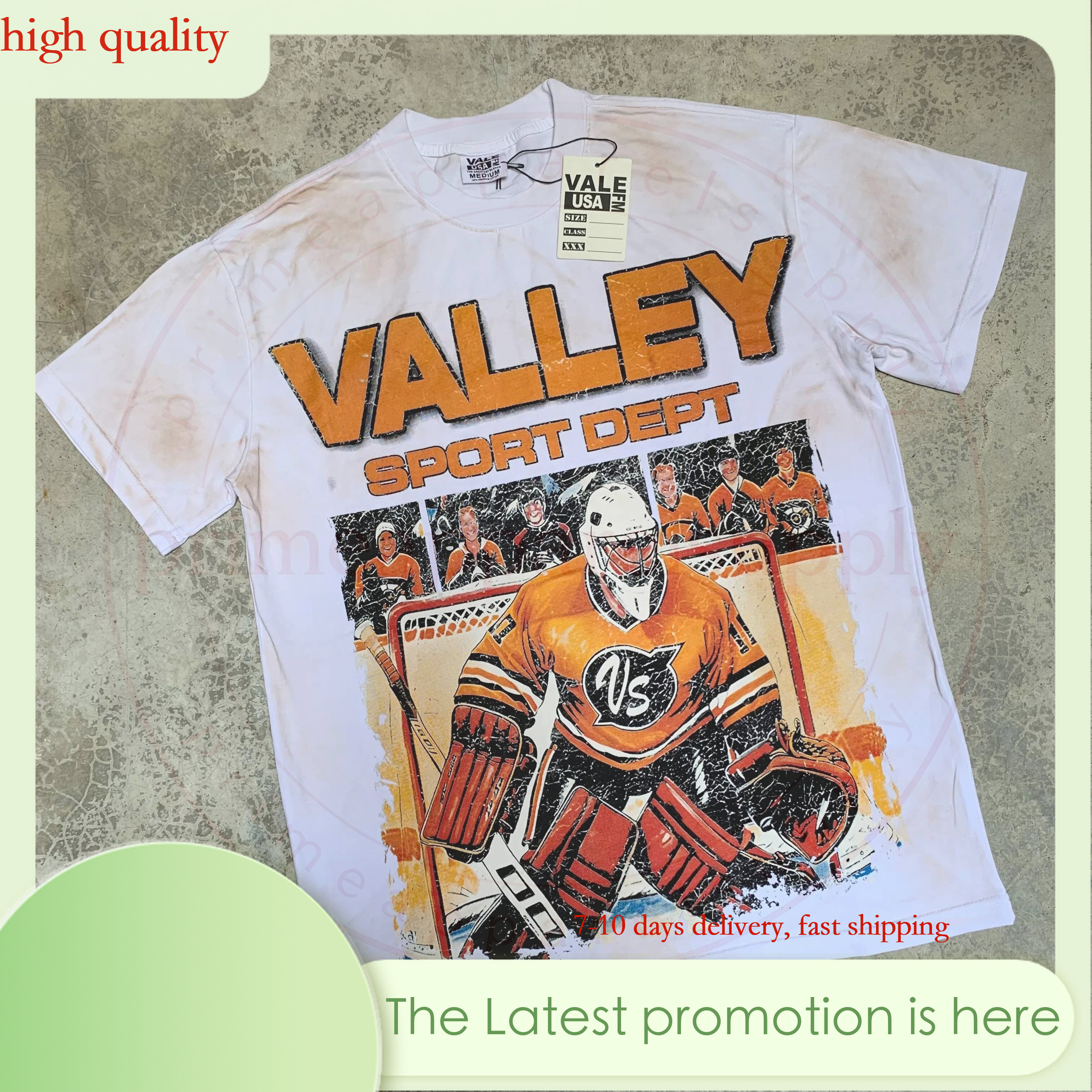 Valley Dreams Designer T Vales Tshirt Sport Dept Tee Men Women Fashion Sports T Shirt High Quality Washed Printed Loose Short Sleeve Tees Large size