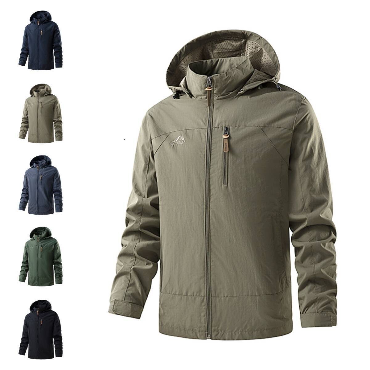 Veste de créateur en plein air monocouche coupe-vent imperméable à capuche imperméable décontracté veste de sport costume d'alpinisme pour hommes