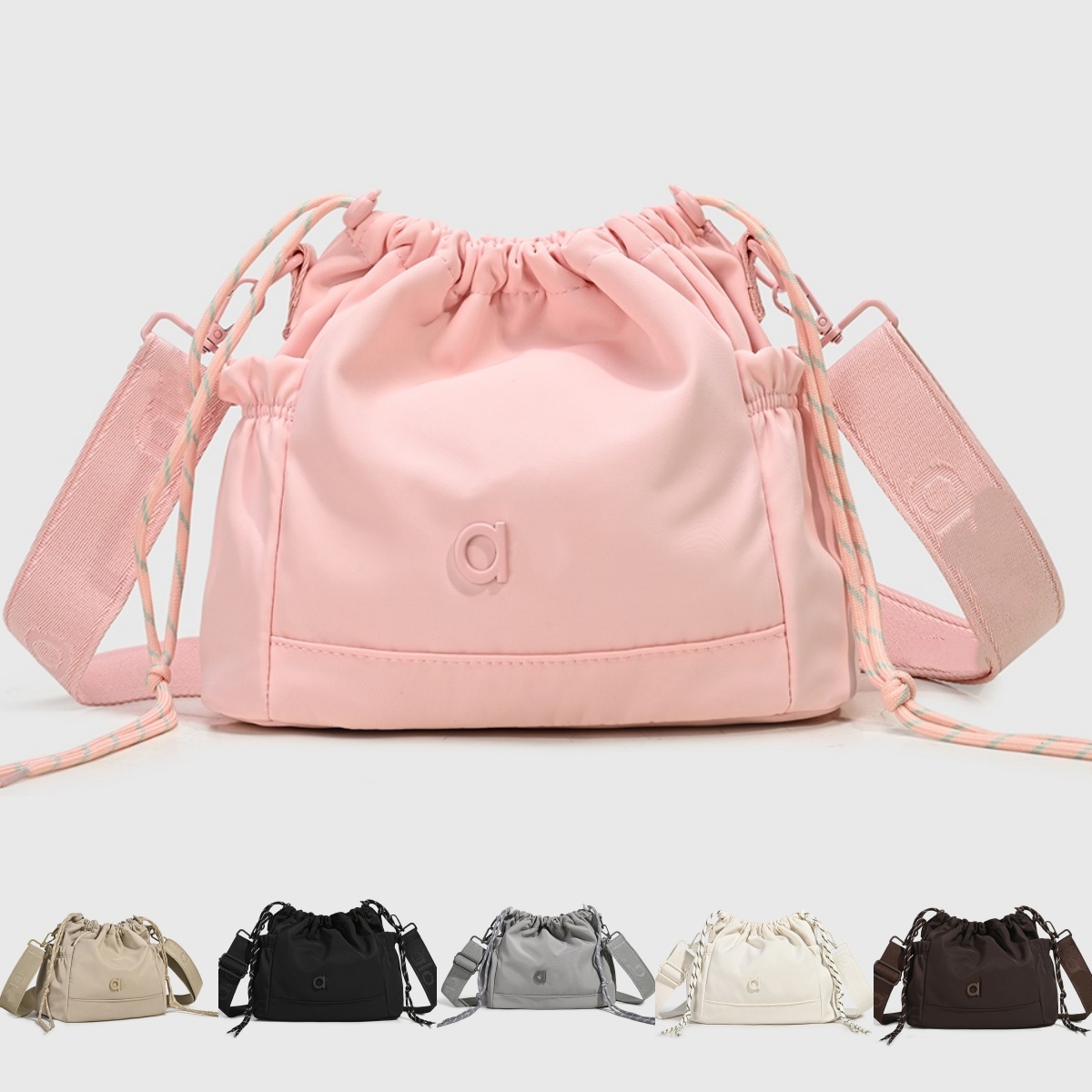 A2688 New Women Yoga Bag Drawstring Bundle Storage Bag Leisure Sports Lightweight Joker Bucket Bag Fashion Sports Handbag