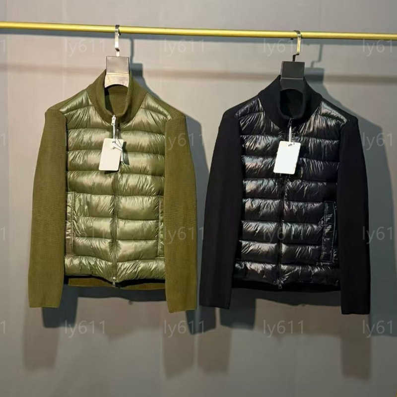 Designer Hybrid Down Jacket Luxury Retro Jacket Knit Long Sleeve Spliced Short Coats Logo Zip Up Lightweight Winter Puffer Coat High End Windproof