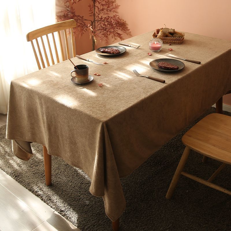 Solid Color Tablecloth, Thickened, Soft, Plush Texture, Suitable for Student Desks, Home Use, Waterproof, Non-slip, and Coffee Table.