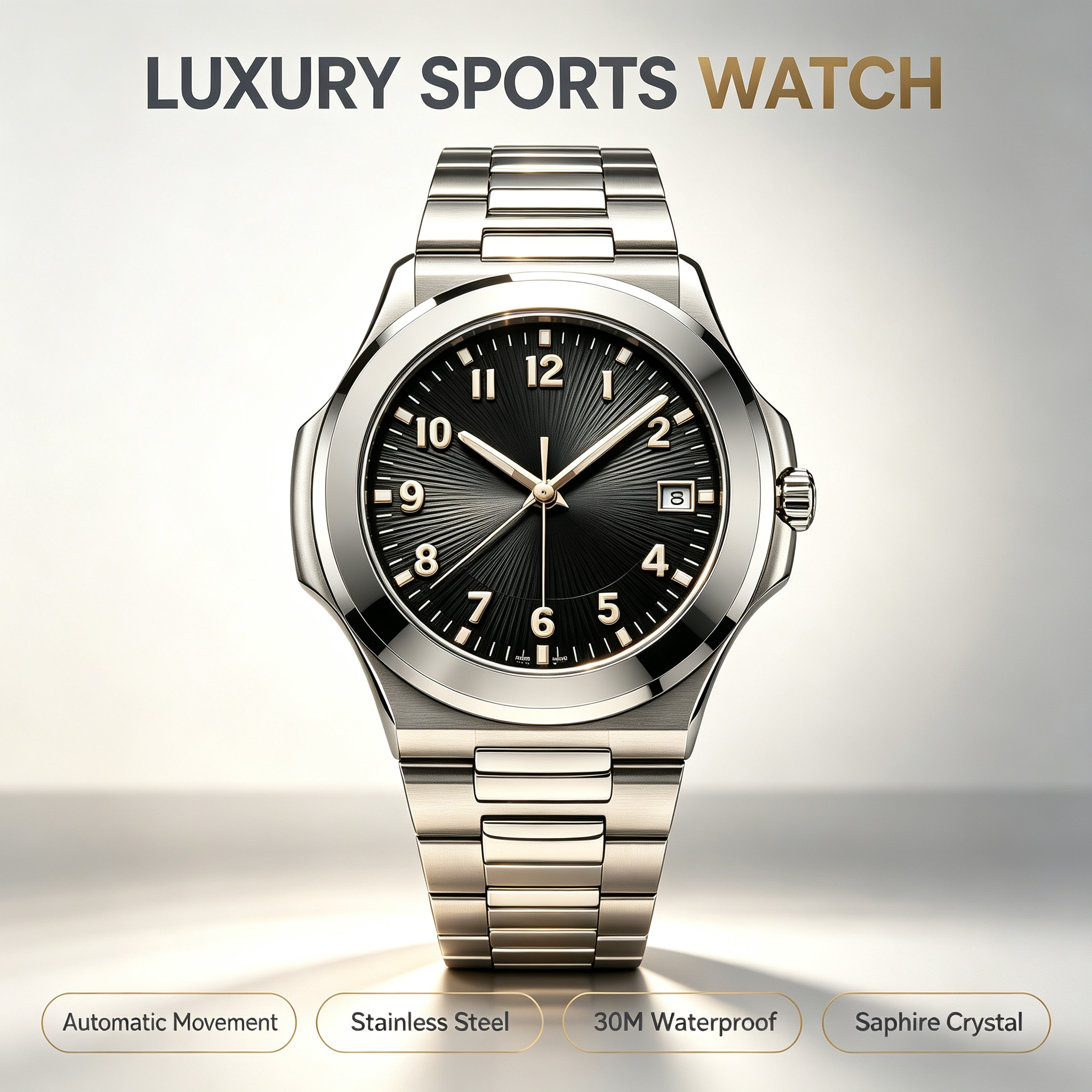 watch watches watches men high-end luxury high-quality Wall Clocks Super Silent Luxury Tonneau Dial TileMetal Modern Designer Business Casual Pre