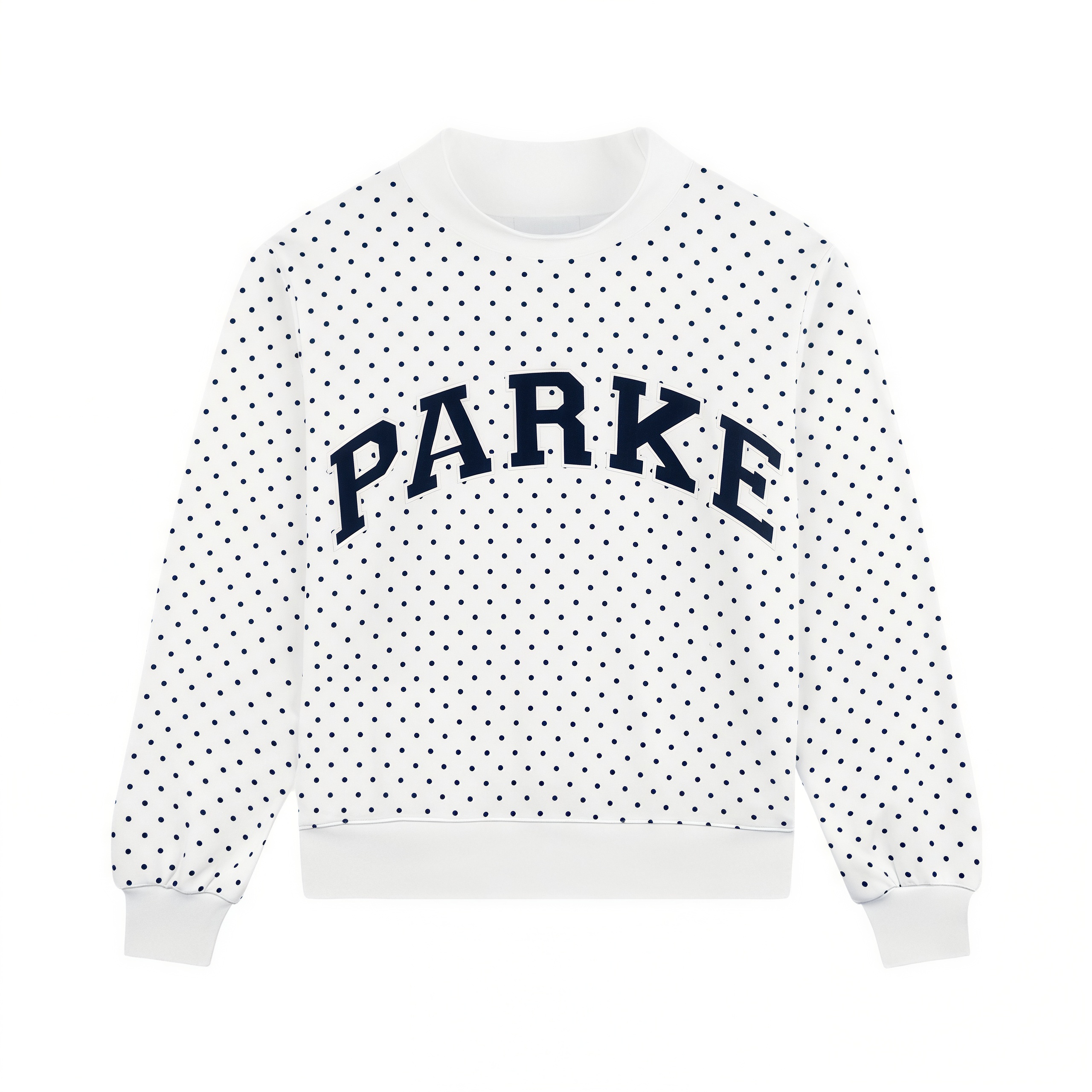 2026 Parkes Mockneck Sweatshirt Women Designer Cotton Hoodie Sweater Classic Letter Embroidery All Over Polka Dot Print Fleece Stand Collar Loose