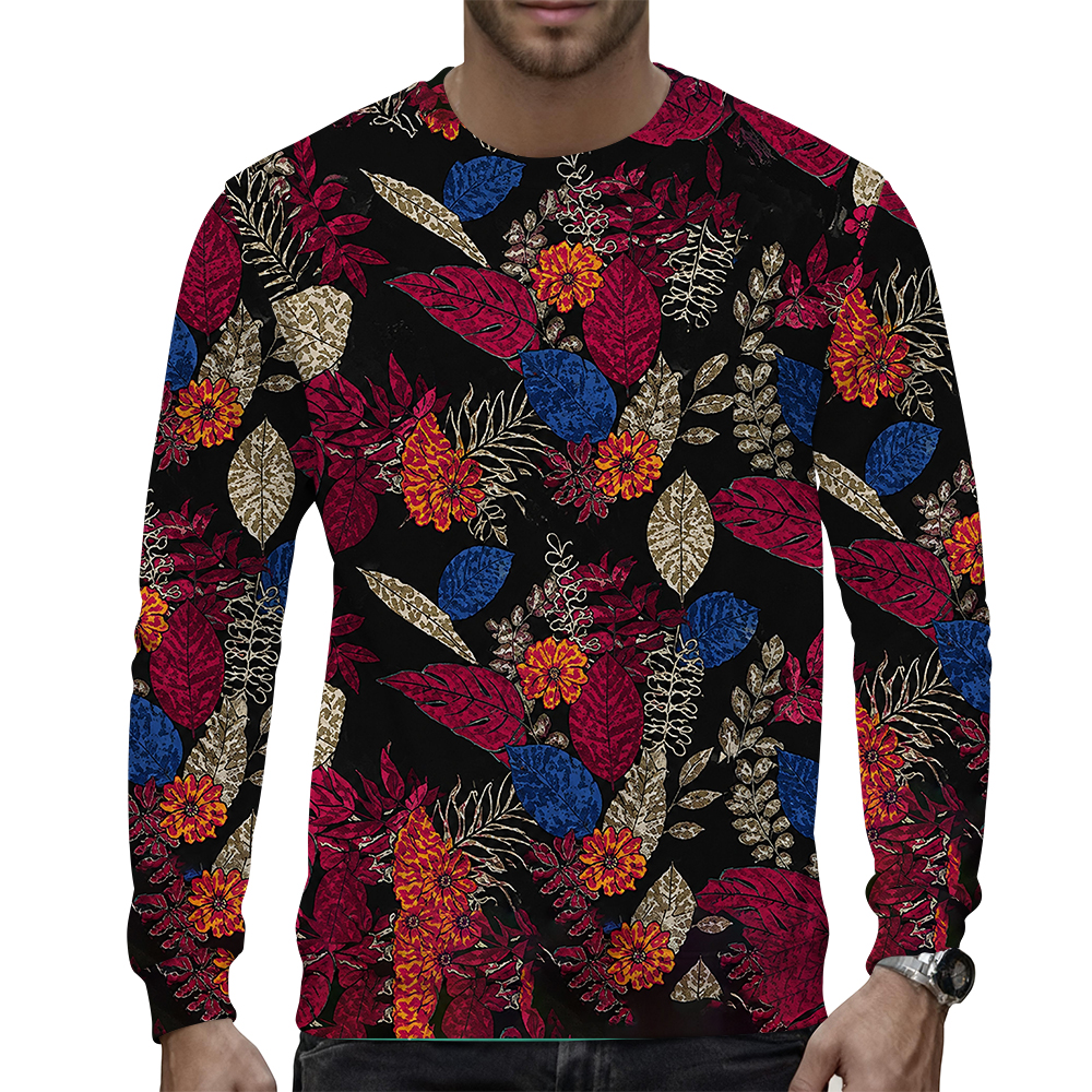 Sweat-shirt à col rond imprimé d'automne, pull décontracté respirant