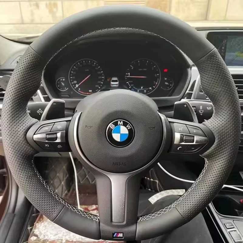 Hand Stitched Microfiber Leather Car Steering Wheel Cover For BMW M Sport F06 F10 F15 F16 F20 F21 F25 F30 F32gt F80 F82 X1 X3 X5 C260824