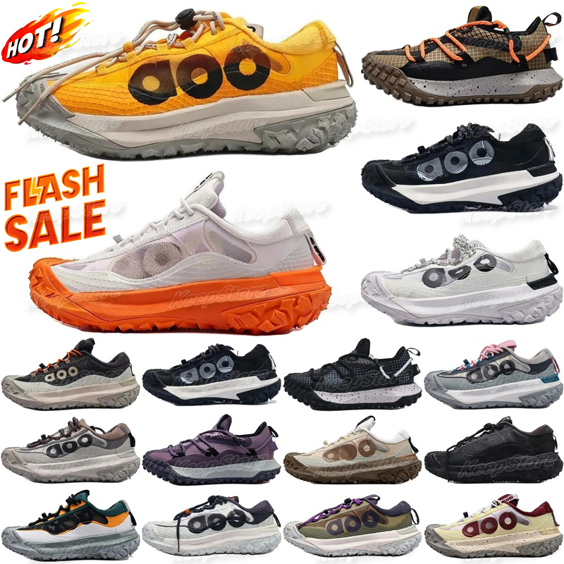 With Box ACG Mountains Fly 2 Low Men Women Trail Running Shoes Designer Trainers Orange Dark Smoke Grey Triple Black Chunky Outsole Platform Outdoor