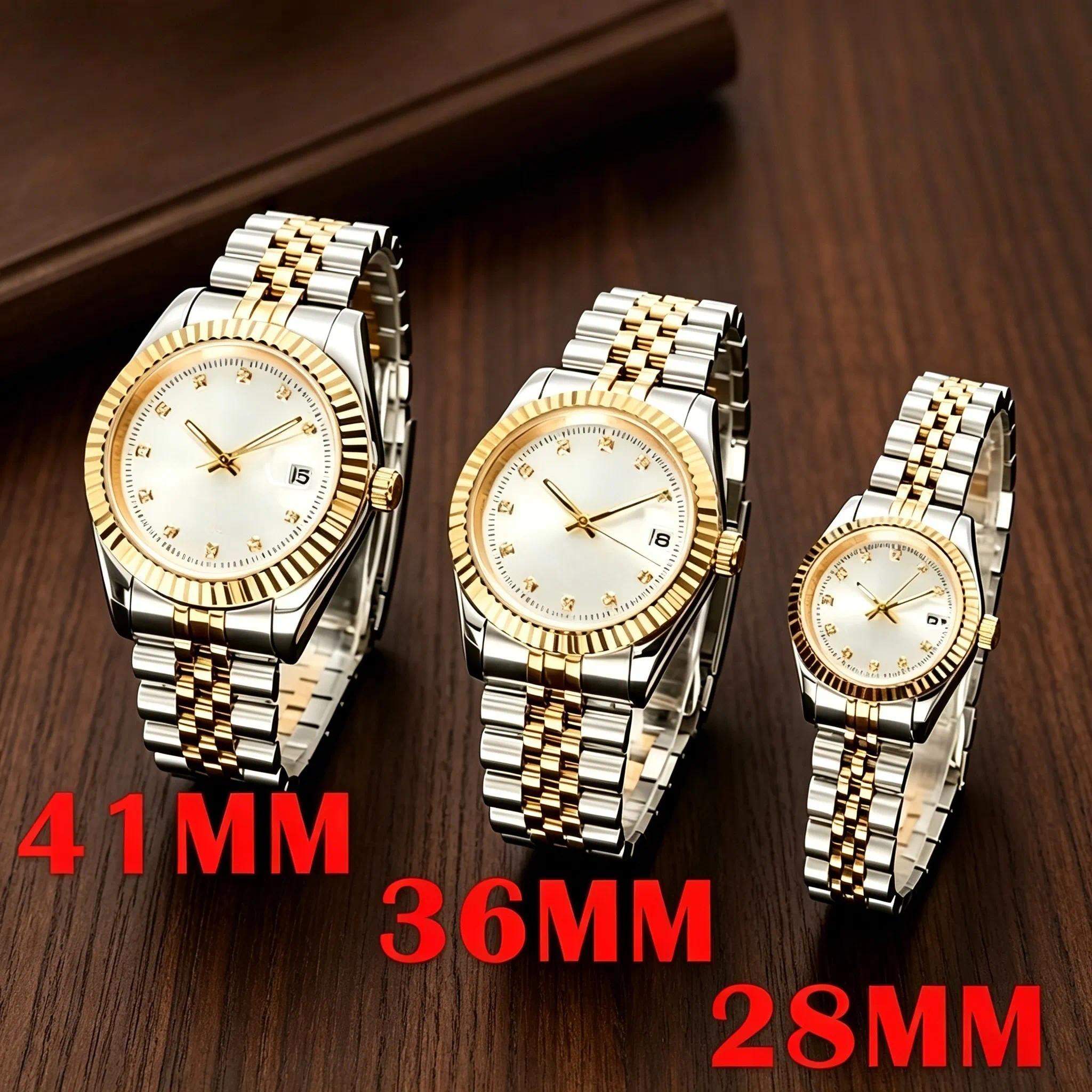 Montre mécanique automatique de luxe AAA pour hommes, entièrement en acier inoxydable, bracelet argenté, verre saphir, étanche, Montre en or, Mon