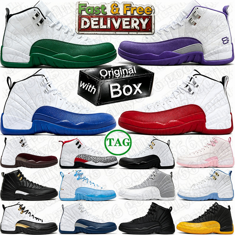 free shipping 12s With Box Designer Basketball shoes J12 Bloodline taxi Pink Mens Womens Orange Black White University Gold Black Bloodline Flu Game
