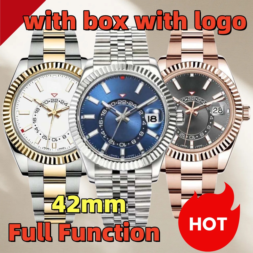 SKY Dweller clean Factory Mens Luxury Designer Watch Mechanical Automatic 42MM High Quality Full Function Sapphire glass Noctilucent daily Waterproo