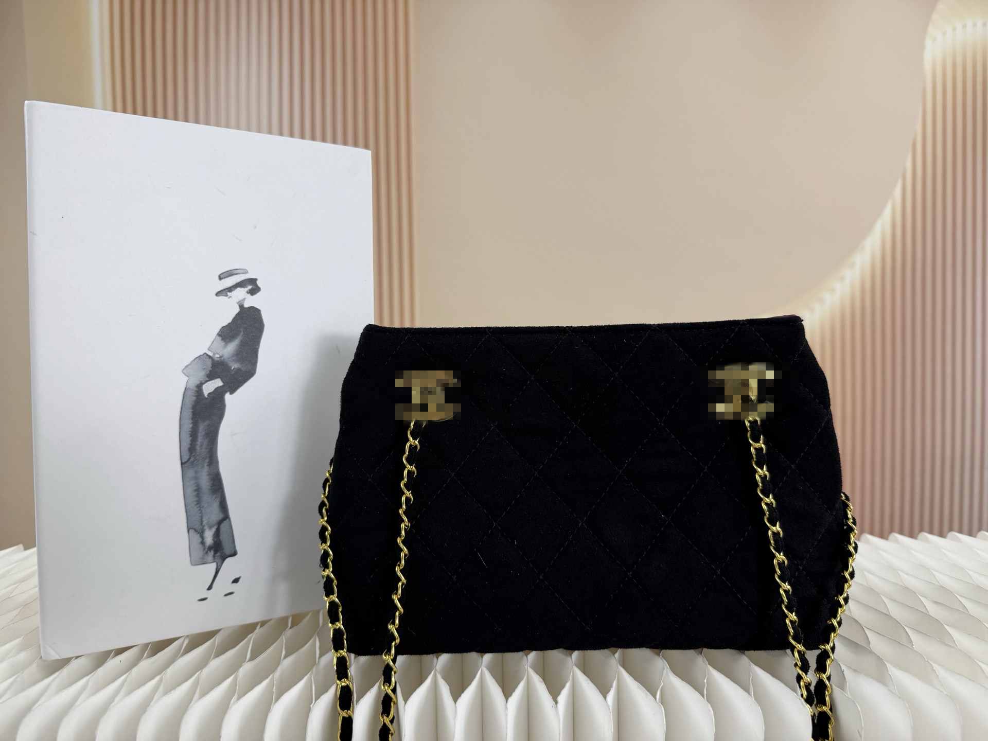 Dark brown velvet rhombus chain bag for women in autumn and winter high-end small fragrance style single shoulder underarm crossbody bag retro suede