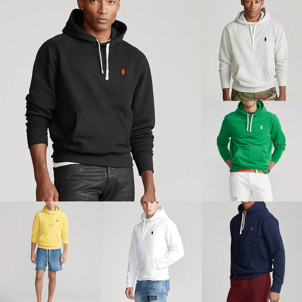 Men's Hoodies Fleece Hoodie Classic Embroidery Unisex Casual Sports Loose Long Sleeve Hooded Sweatshirt For Men Women Autumn Winter