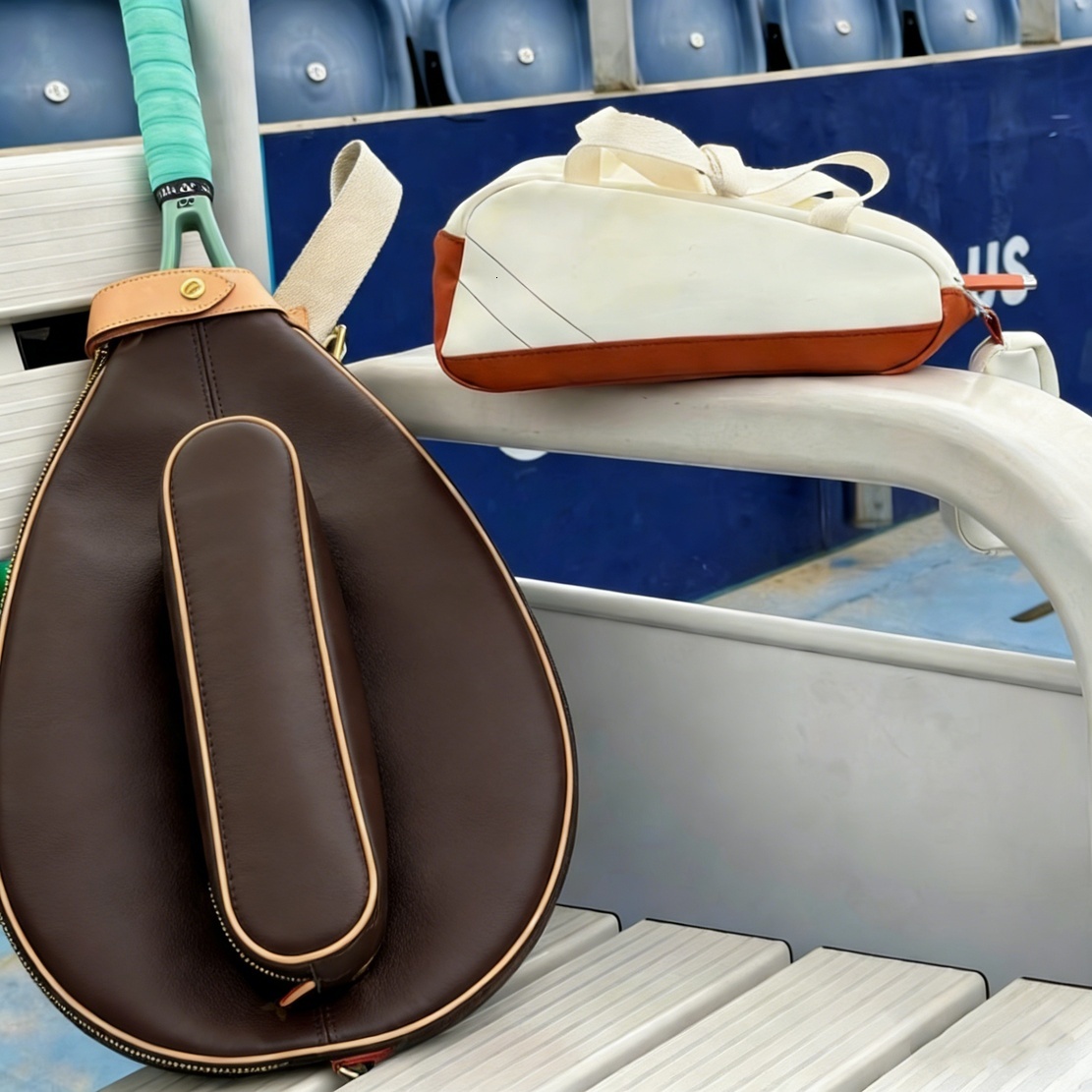 2026 New ILIVI Monogram Luxury Outdoor Designers Cover Leather Racket Sleeve Tennis Bag Case High Quality Outdoor Sports Adult College Professional