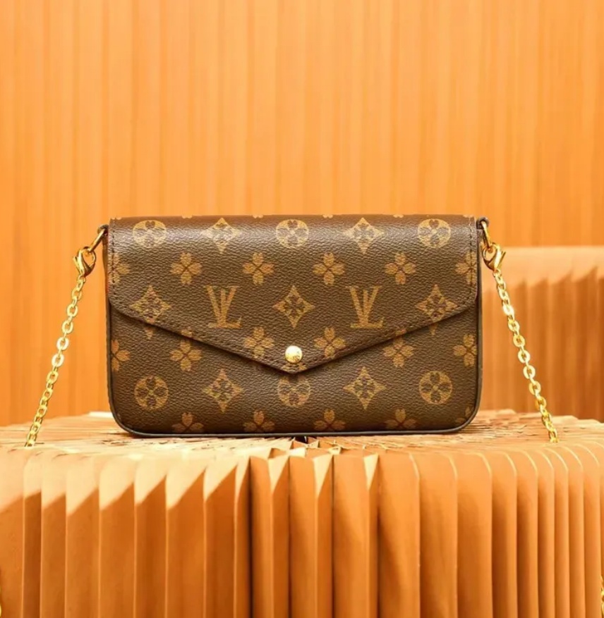 10A Luxury Designer Bag 3 Multi FELICIE POCHETTE Chain Handbag Crossbody Embossed Purse Women Shoulder Bags Old Flower lvsys Clutch Tote Messenger b