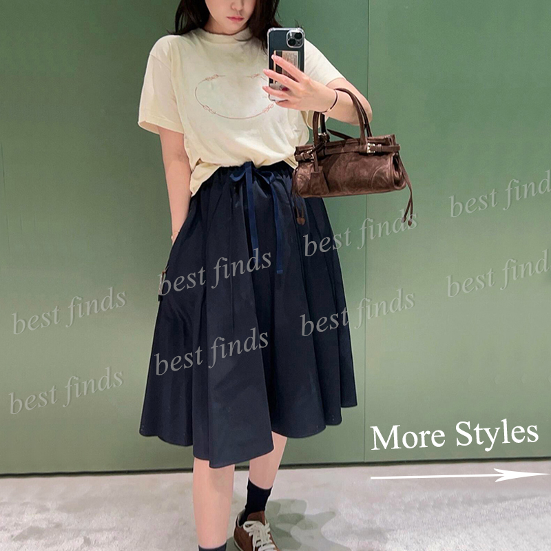 (Version Premium) mode Vintage à manches courtes T-shirts femmes pull t-shirt jupe en Nylon pour les femmes