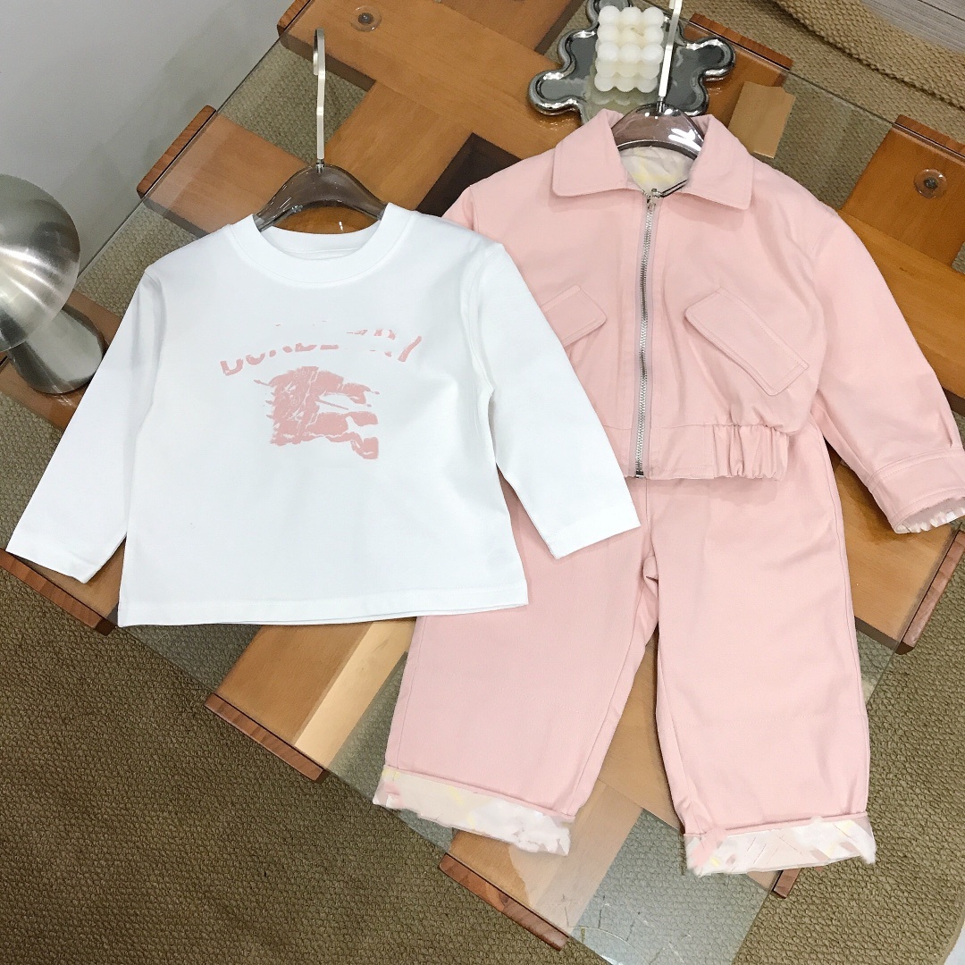 Designer kids clothes sets children plaid zipper jacket pants with long sleeve T-shirt 3pcs Autumn girls pink casual outfits Z1841