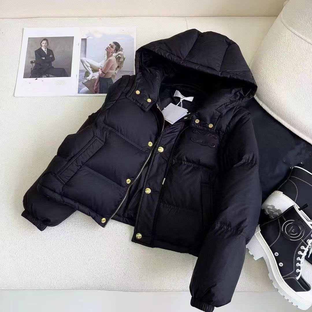 26SS Designer New Women's Down Jacket, High-Quality 90% White Duck Down Women's Jacket, Removable sleeves,Asian Sizes S-L