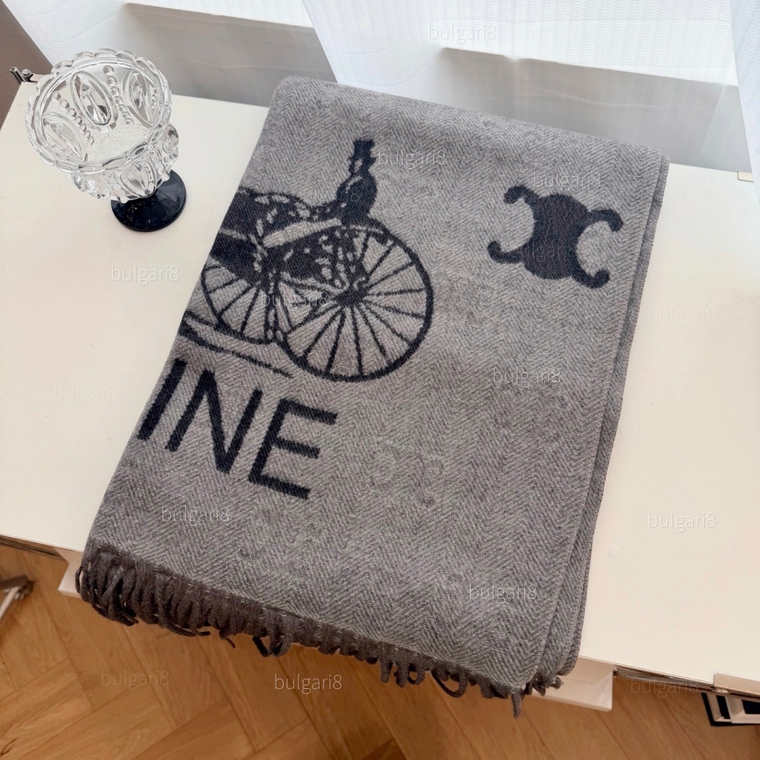 Luxury Designer High Quality Scarf Fashion Accessory Polka Dot Horse Carriage Pattern Fringe Shawl Multi-Style Wrap Winter scarf wool scarf