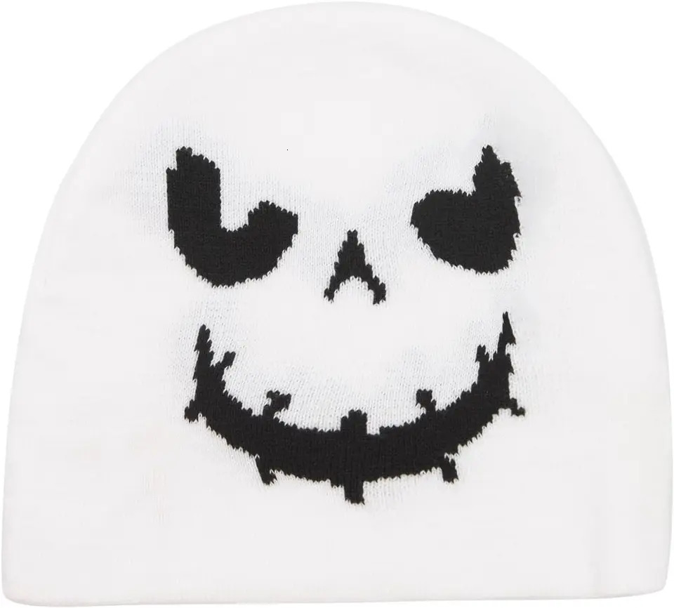 YAMEIZE Stylish Halloween Beanie Knitted Hats for Women Men Soft Slouchy Hat Autumn Winter Gothic Funny Skull Cap Party 260811 sell wellyou