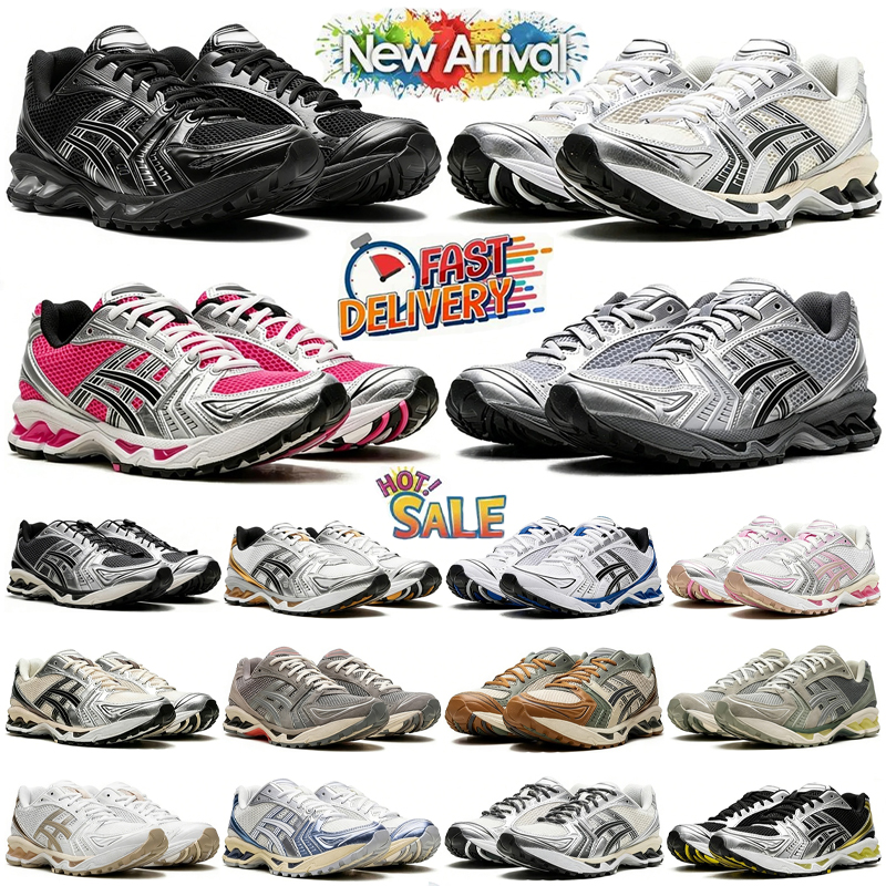 With Box Designer Shoes Gel K14 Running Shoes Men Women Casual sneakers Powder Three Pure Black Silver Green Gray Brown Outdoor training shoes si