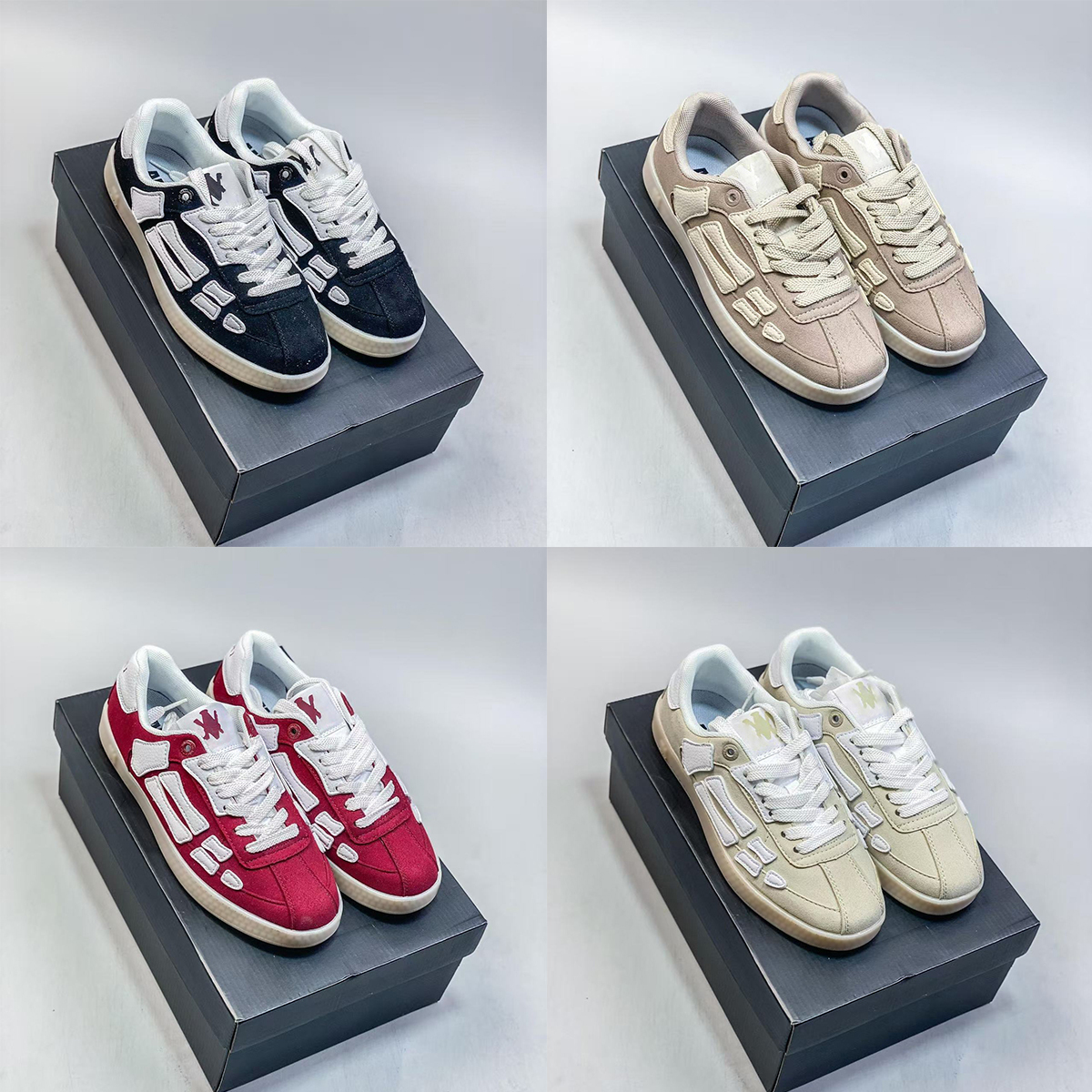 Top quality run tennis BLVD Suede Outdoor Fashion Designer Sneaker loafer New casual shoe luxury amlrl Sports Bones trainer MA men women Skeleton lo