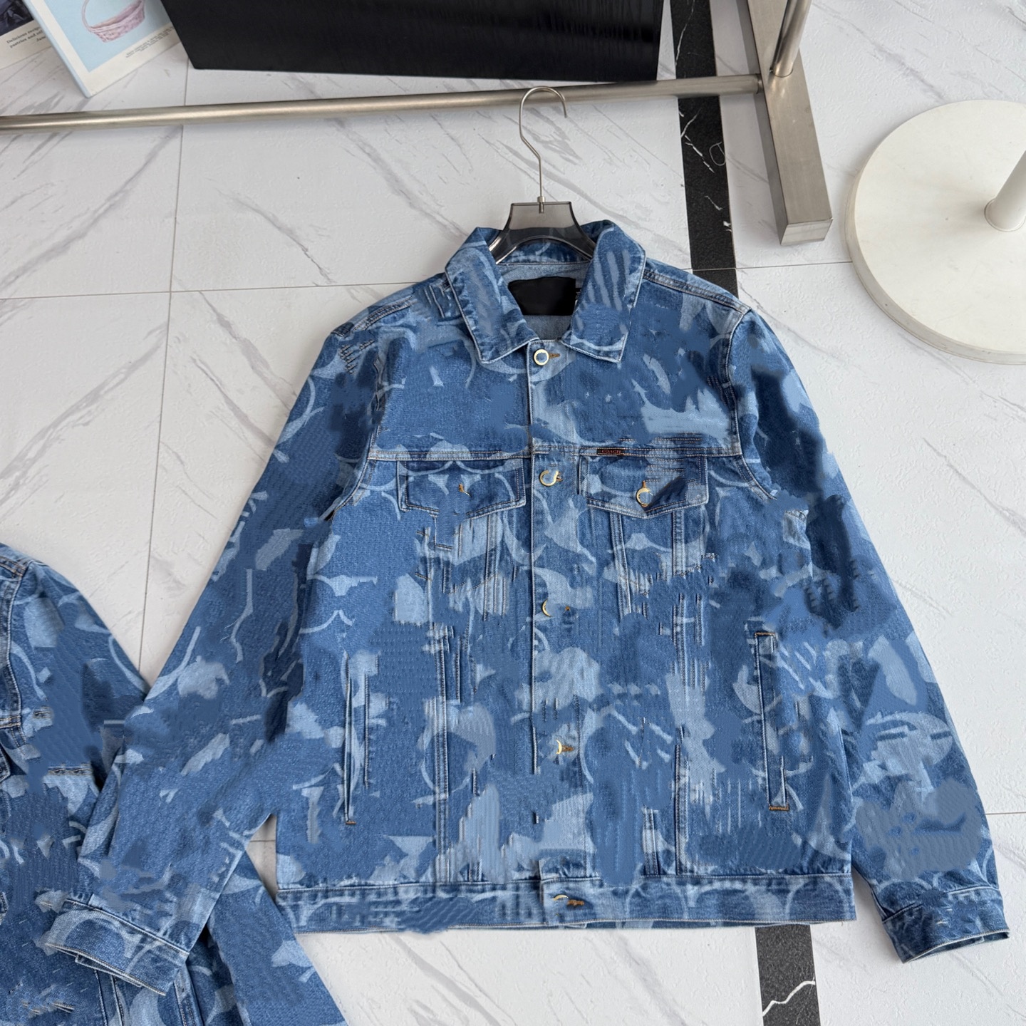 C Veste polyvalente sans col pour hommes, manteau court, Style rétro décontracté, à la mode