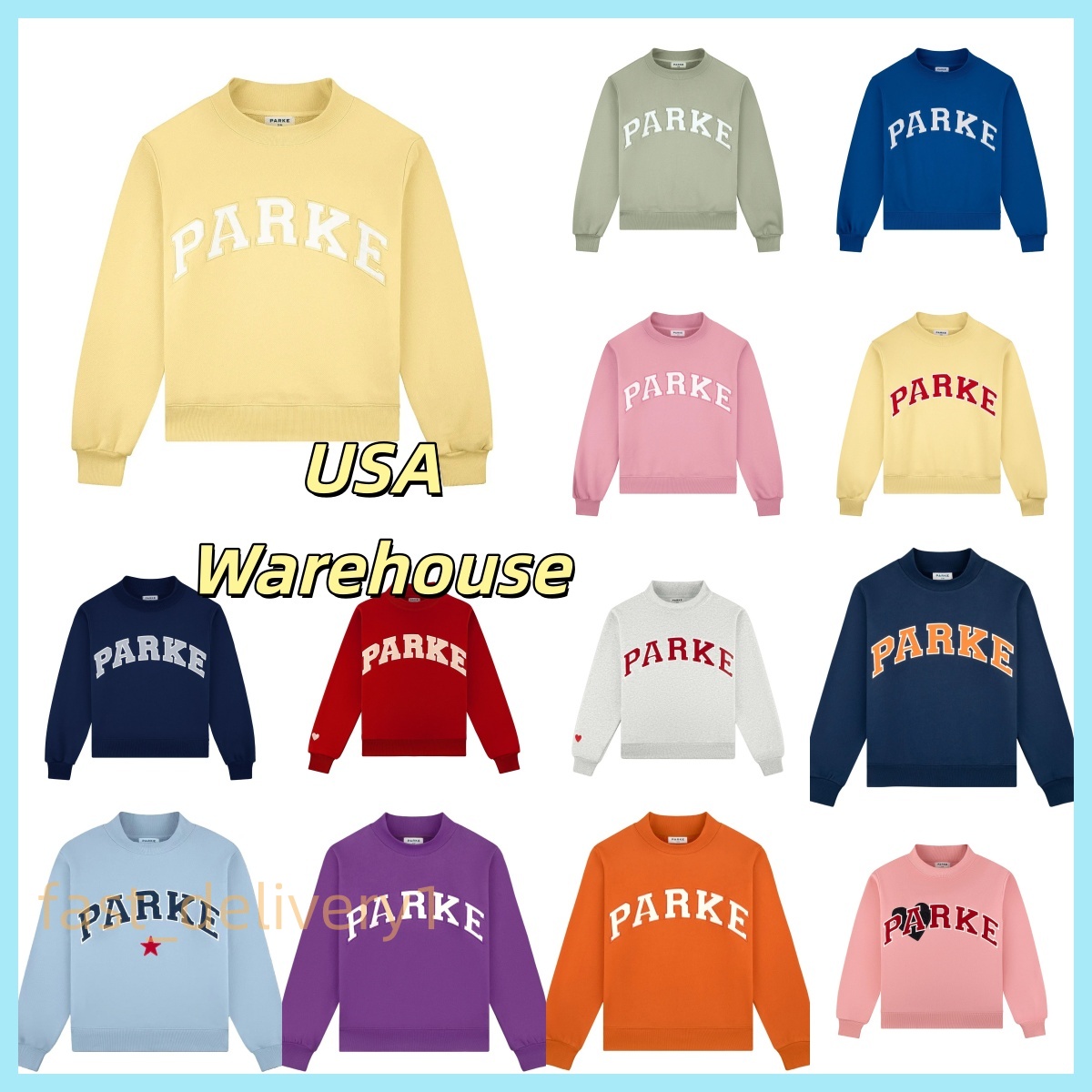 Parke New Summer Drops Mockneck Vintage Varsity Cotton Comfy Sweatshirt Fashion Casual Designer Men and Women Jumpers Soft