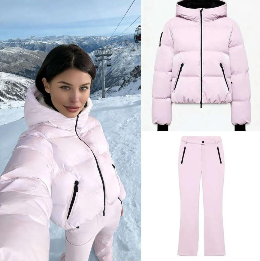 Ski Padded Cotton Coat Women Belted Waist cinched Hooded Windproof Slim Fit Winter Snow Sport Outerwear For Ladies