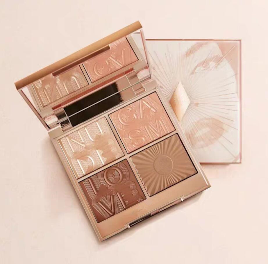 NUDEGASM FACE PALETTE 4 x3.8g Bronze Sculpt Glow Powder Face Eye Makeup 4 in 1 Blush Eyeshadow Bronzer Highlighter Beauty Cosmetics