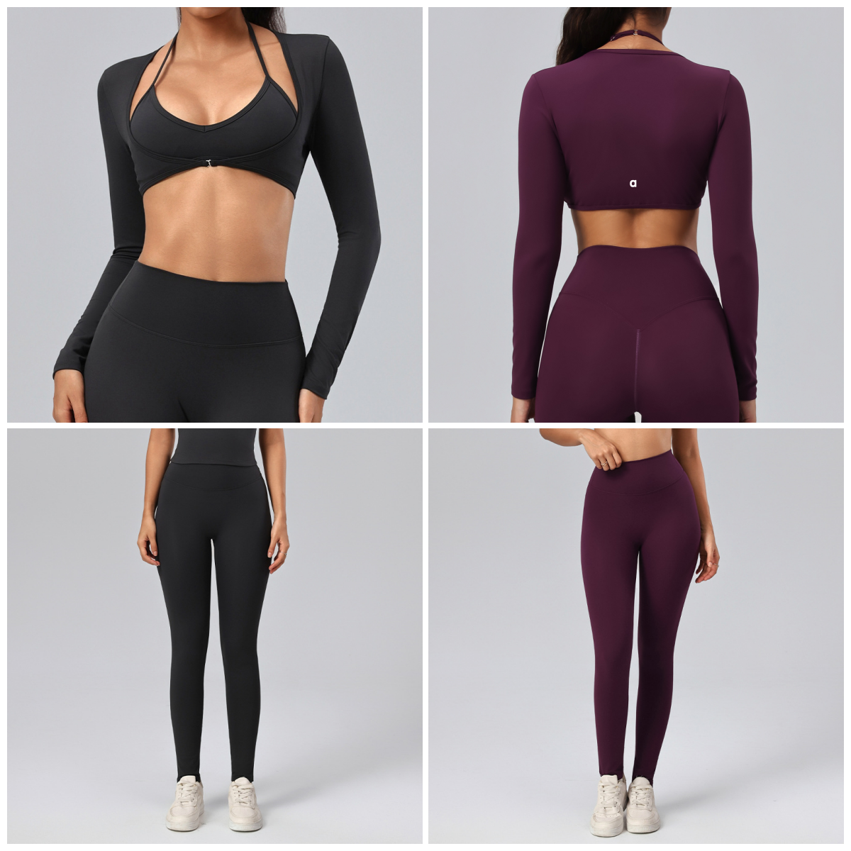 A2767 femmes Yoga costumes sport à manches longues Cardigan + soutien-gorge + pantalon ensemble chemises de Yoga à manches longues ensembles de s
