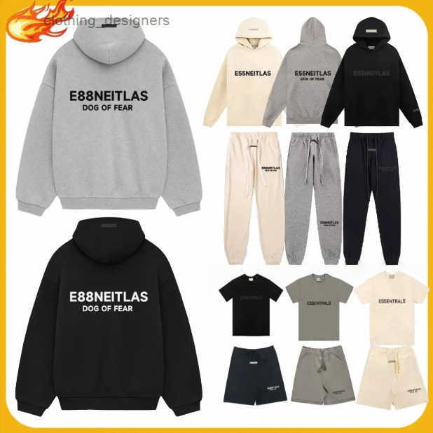 Essintals Hooded Mens Designer Man Woman Pullover Long Sleeve O-Neck Letter Printed Overcoat Streetwear Essential Hoodies Jumper Zip Up Hoodie Tops
