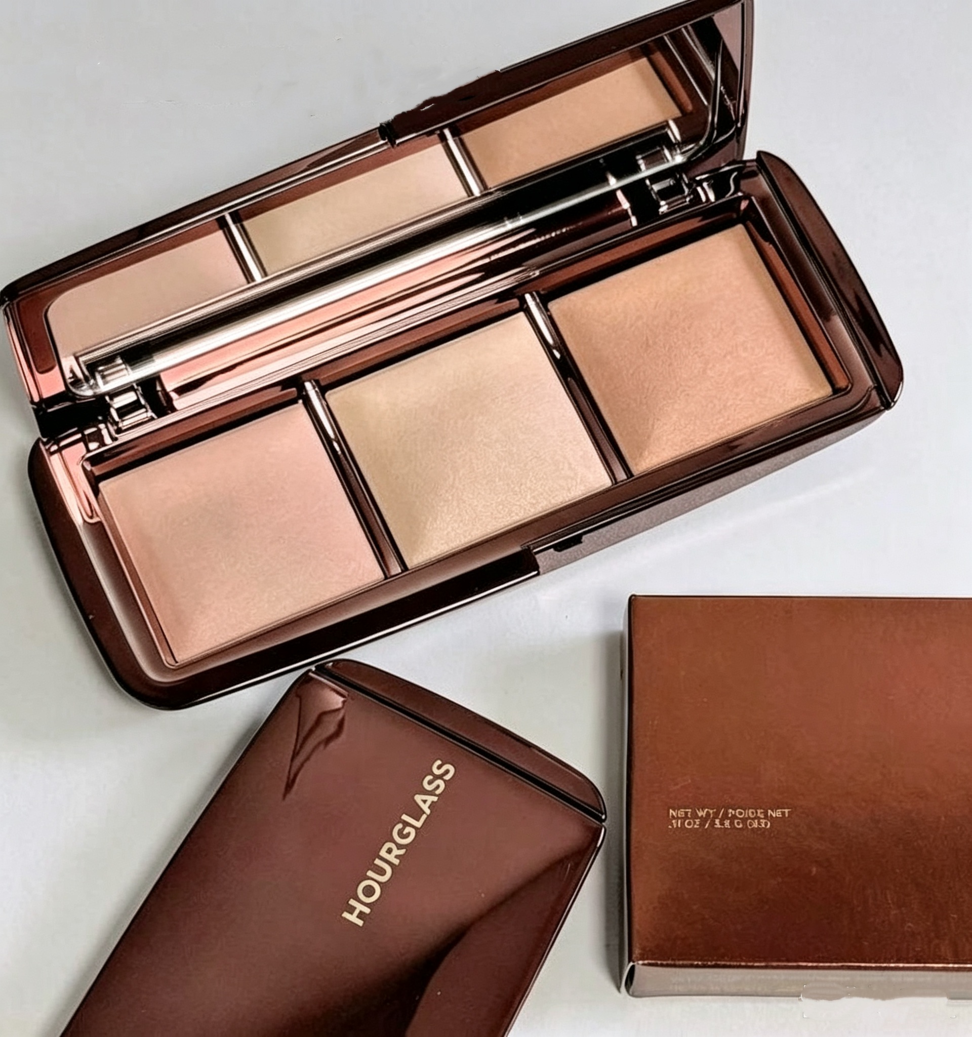 Hourglass 3 In 1 Ambient Lighting Face Powder Palette Shimmer Highlight Bronzer Contour Glow Brightening Daily Facial Makeup Fast Free Shipping