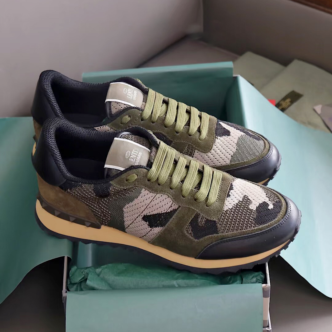 Valentines trainer Lace up tennis Sneaker Retro run Designer jogging Suede Rockrunner casual shoe luxury Camouflage basketball men Mesh Outdoor loaf