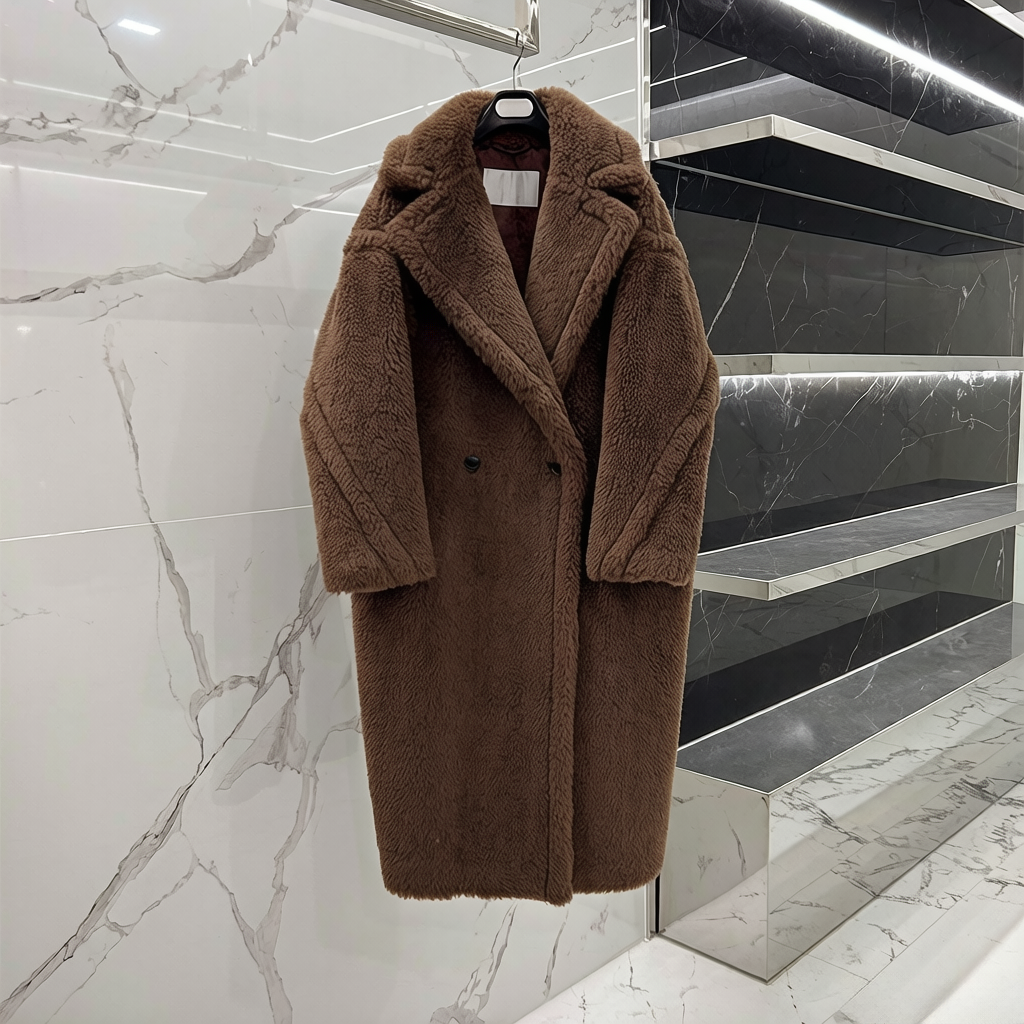 Designer Jacket Womens Fur Long Teddy Bear Jacket Authentic Women Winter Coat Warm Outerwear Overcoat Fashion Real Lambswool Coats Colored