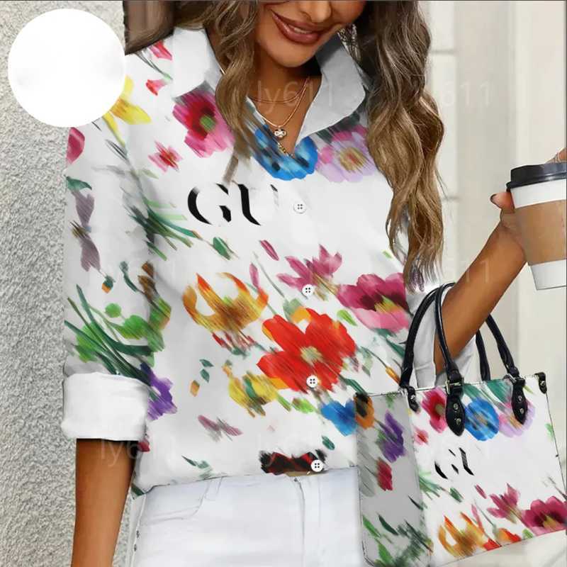 Femmes de luxe Blouse Chemises Designer Vêtements pour femmes Peinture à l'huile colorée Lettre florale Imprimer Chemise à manches longues Printe