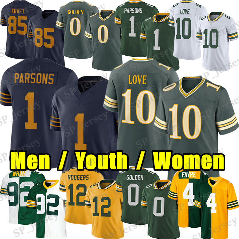 Packerss jersey Green Bay Football Jersey Micah Parsons Love Matthew Golden Jayden Reed Josh Jacobs Christian Watson Trey Smack Favre Tom Kraft A