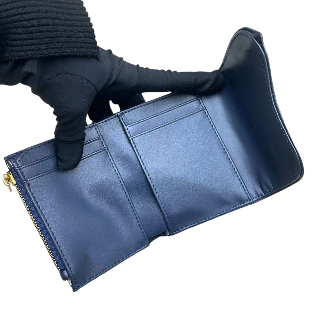 high-quality luxury designer women's three-fold wallet classic credit card coin purse with box dustproof ba