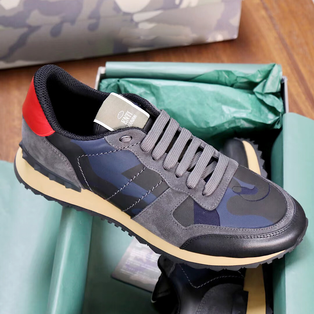 1 1 Designer loafers jogging Rockrunner 10A+quality Fashion tennis luxury Sneaker Valentines trainer Suede Soft run men Camouflage Outdoor casual sh